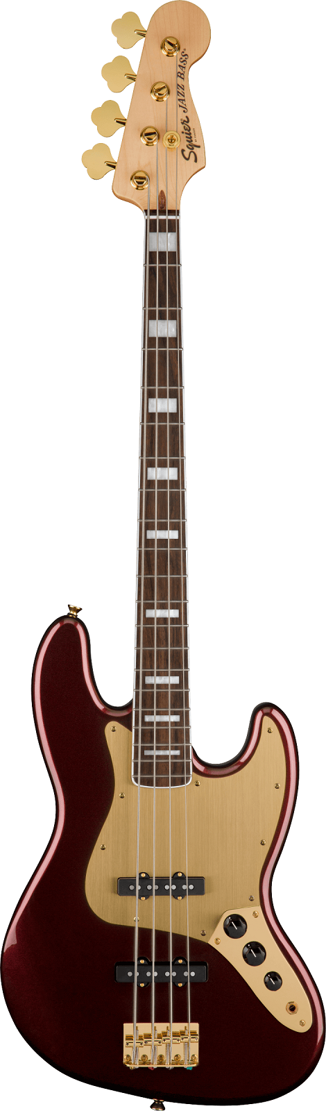 40th Anniversary Jazz Bass®, Gold Edition, Ruby Red Metallic