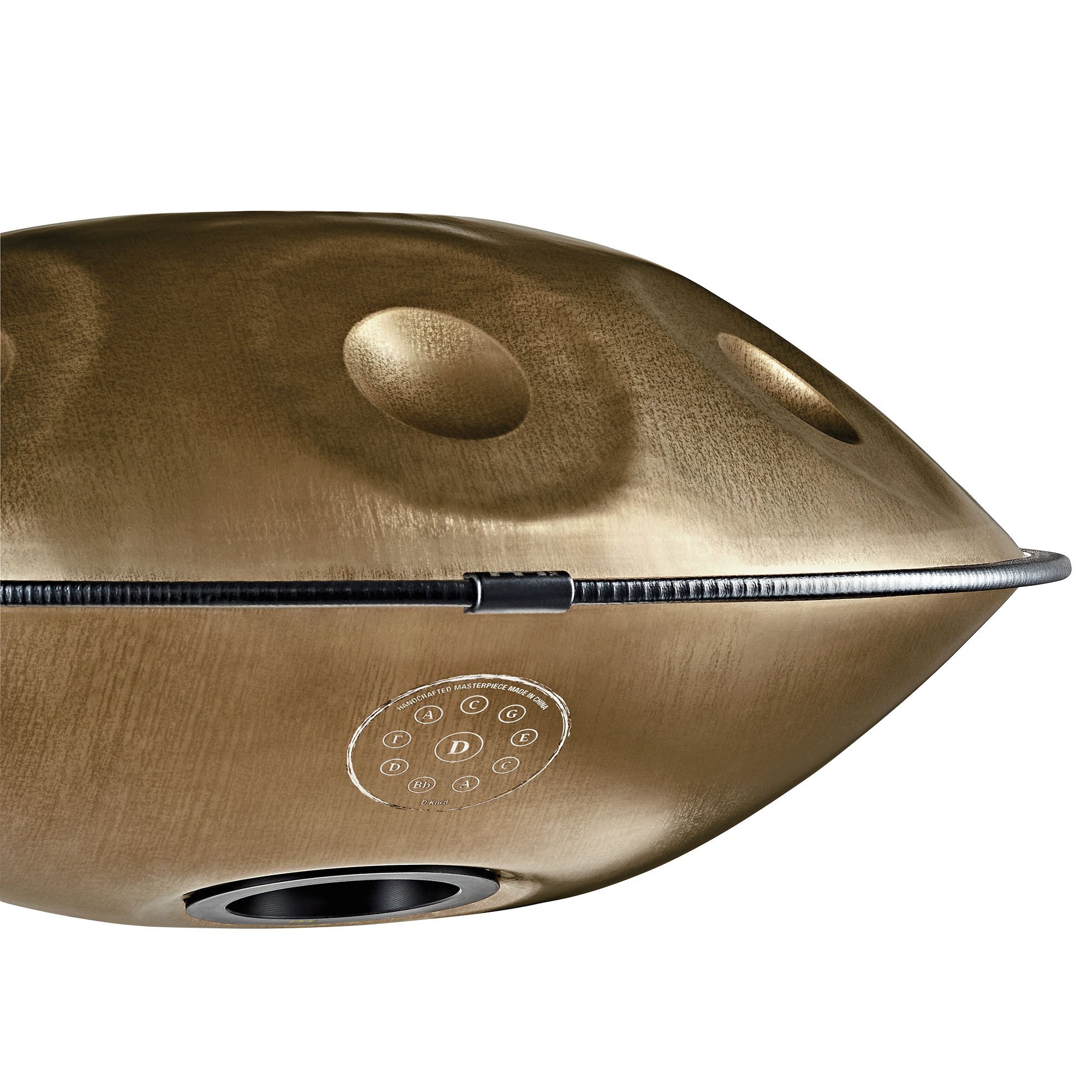 HPSTL100 Sensory Handpan Edelstahl D Kurd 10 Töne 440 Hz - Vintage Gold