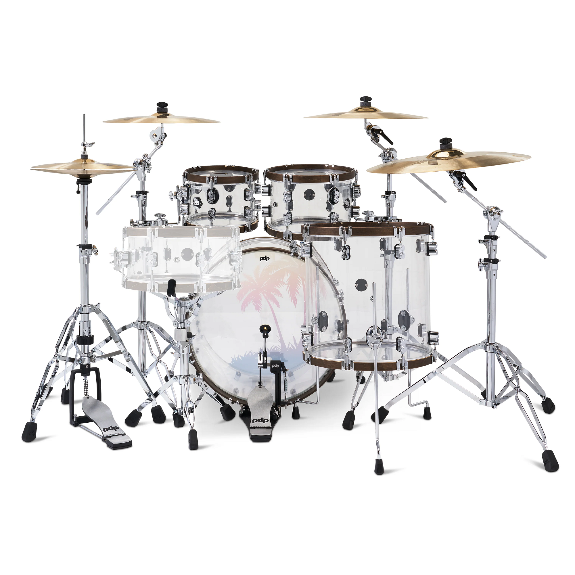 DW PDP 25th Anniversary Acrylic Kit, 4-teiliges Schlagzeug-Set – Detailansicht der Hardware
