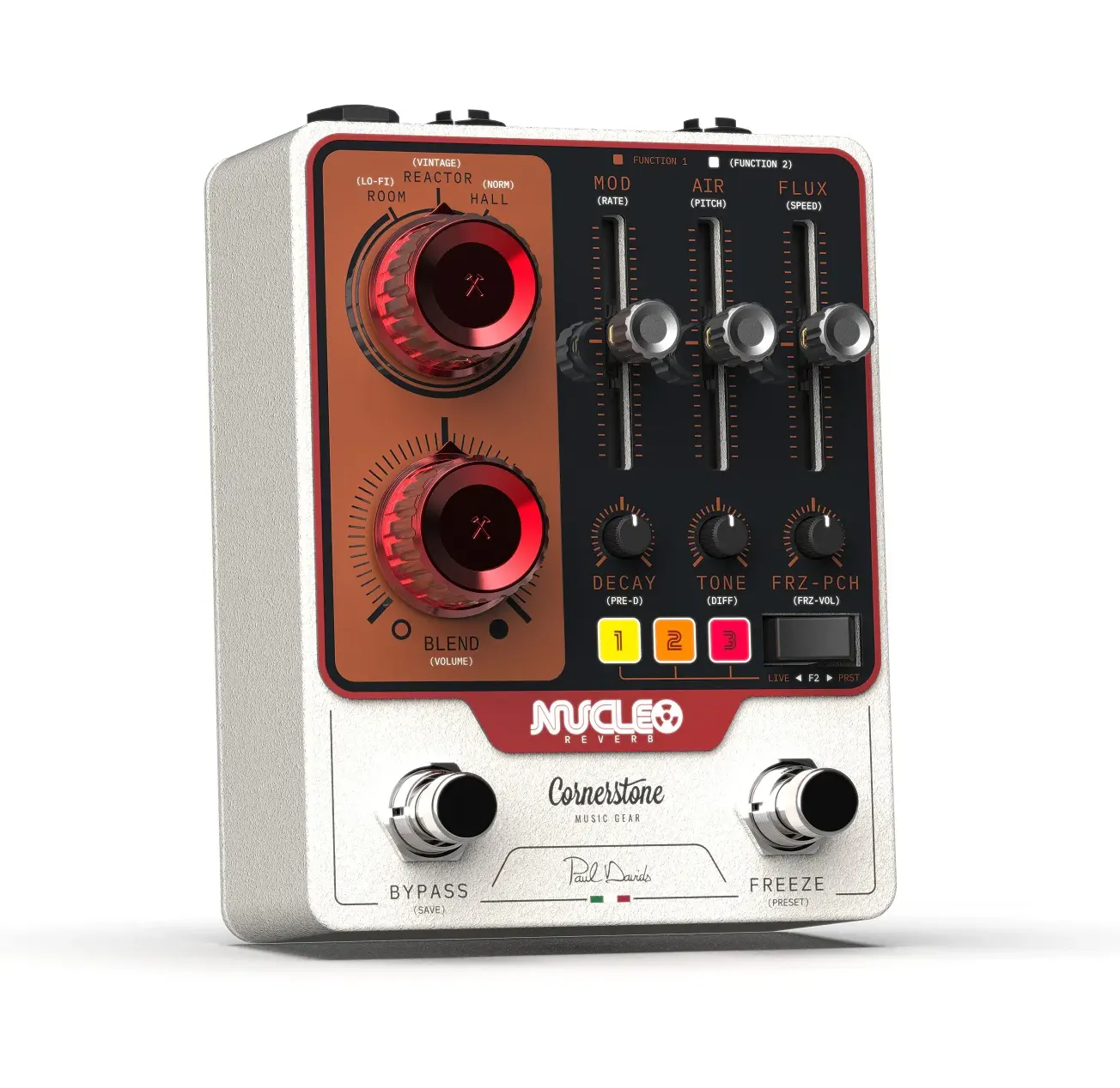 Cornerstone Nucleo Reverb Fußschalter Bypass und Freeze Funktion
