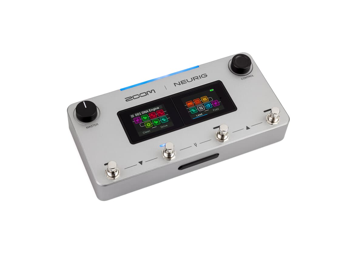 Gitarreneffektgerät, Multieffektpedal, Silberfarben, Touchscreen, Fußschalter