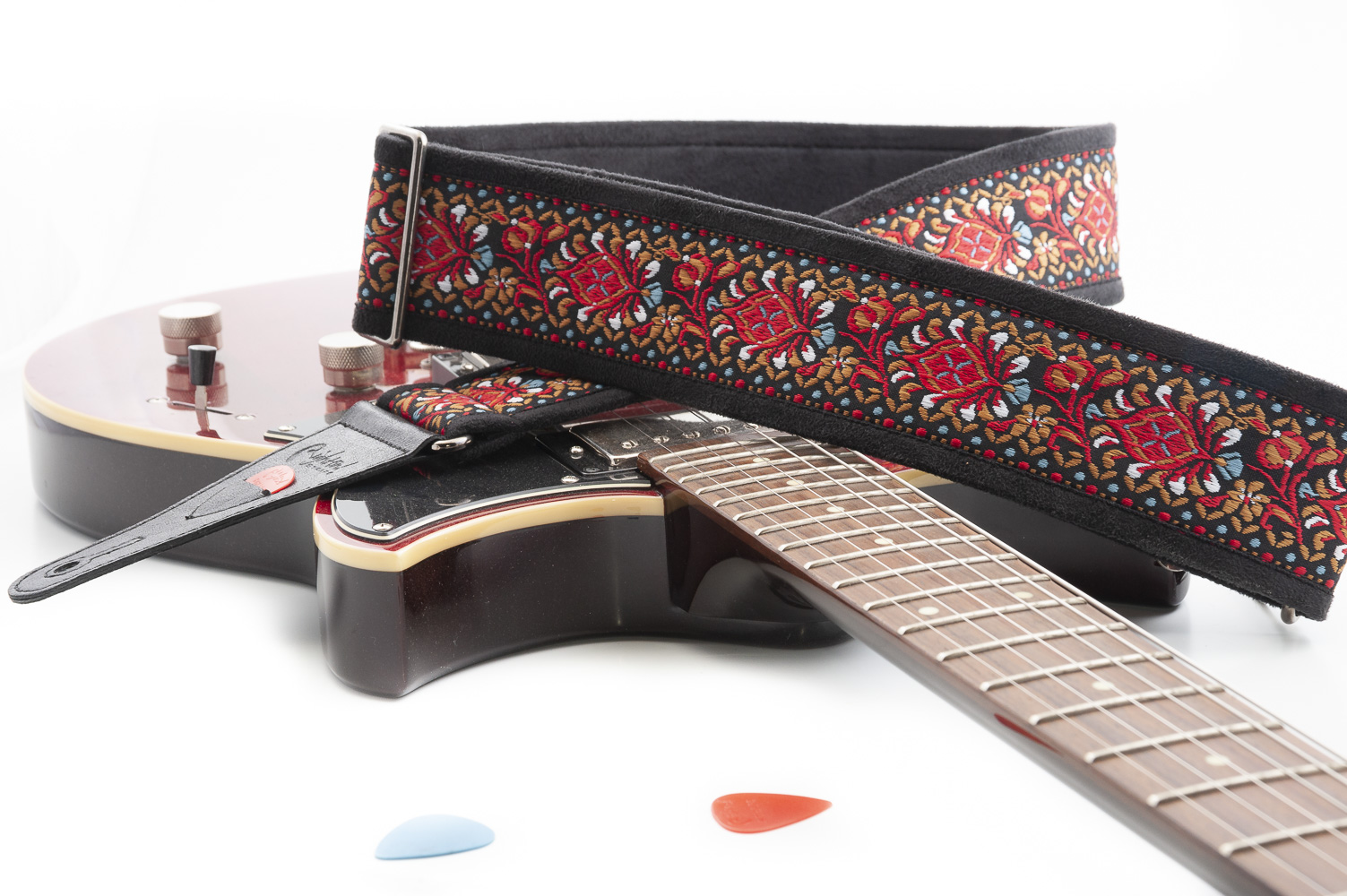 Woodstock II Red Guitar Strap 
