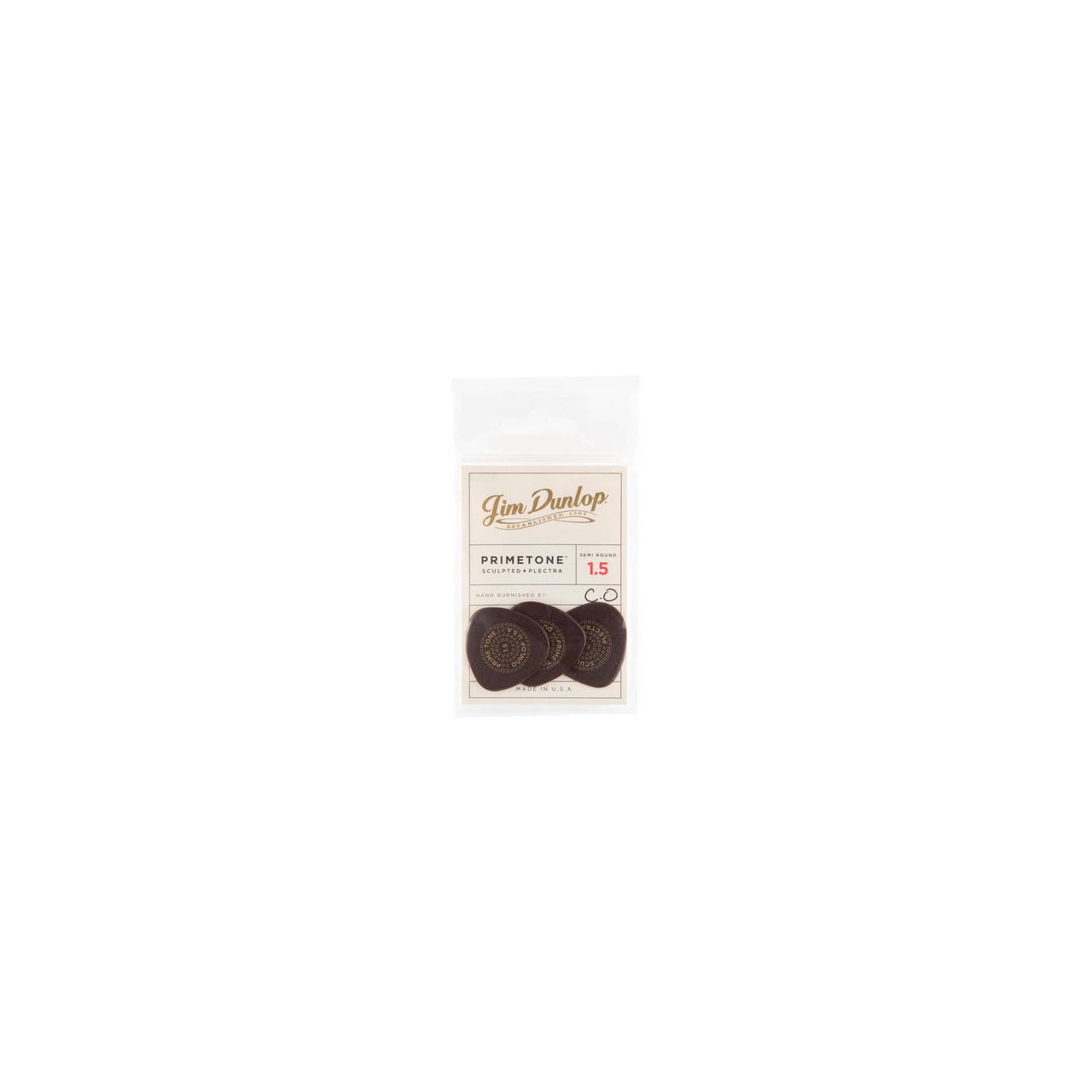 Primetone Semi Round Picks, smooth, Player's Pack, 3 pcs., dark brown, 1.50 mm