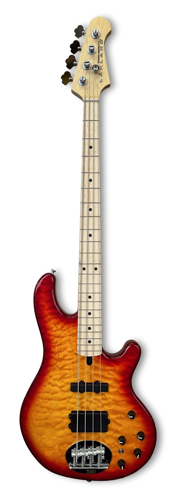 Skyline 44-02 Deluxe Bass, 4-String - Quilted Maple Top, Cherry Sunburst Gloss