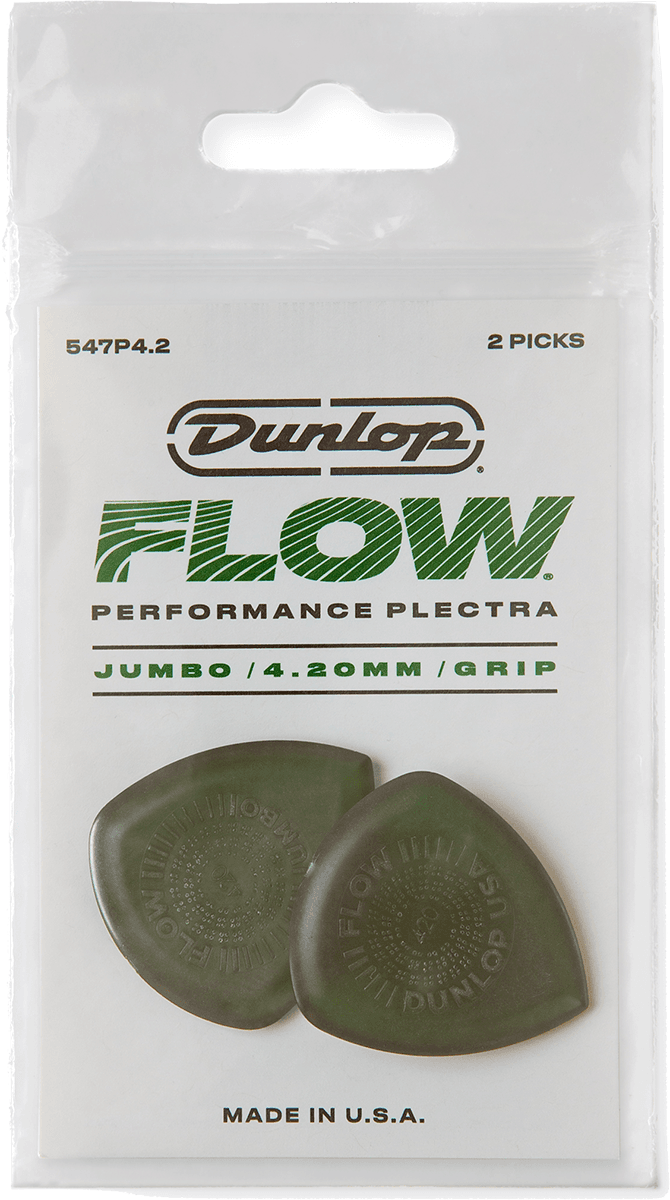 Flow Jumbo Picks with Grip, Player's Pack, 2 pcs., green, 4.20 mm 