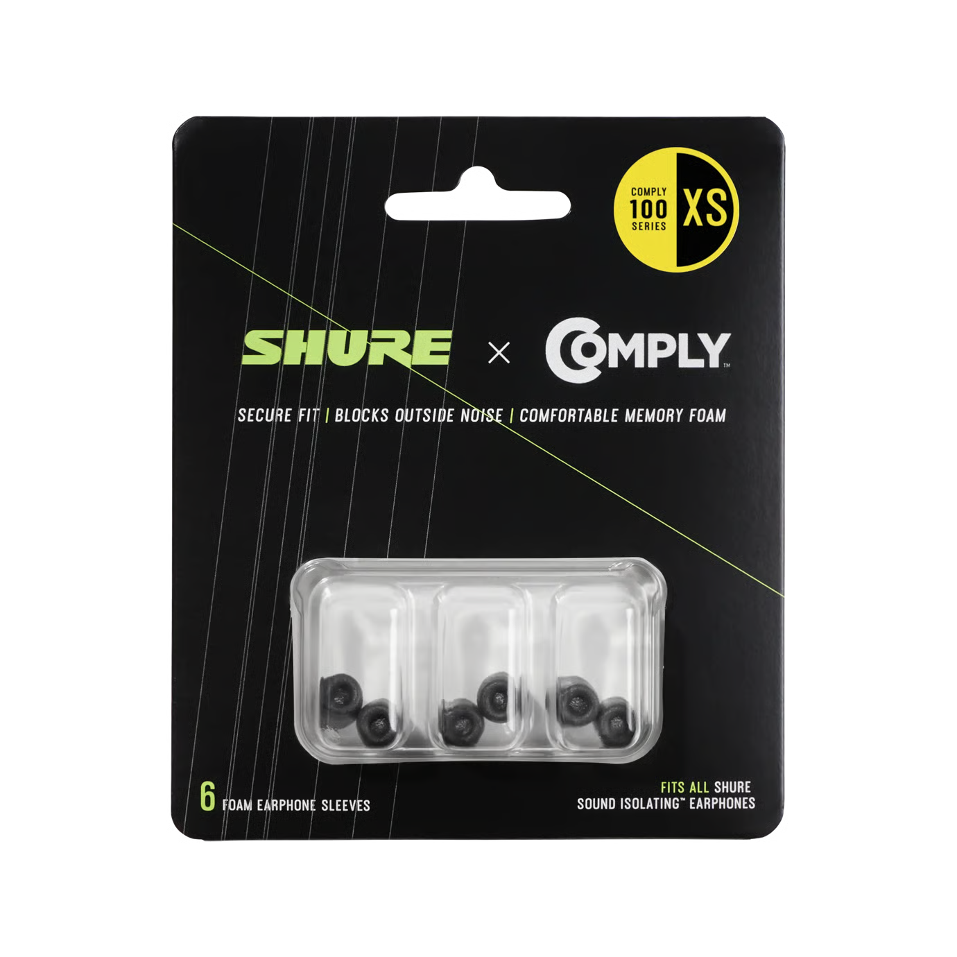 EACYF1 Comply (100 Serie) schwarze Ohrpassstücke XS 