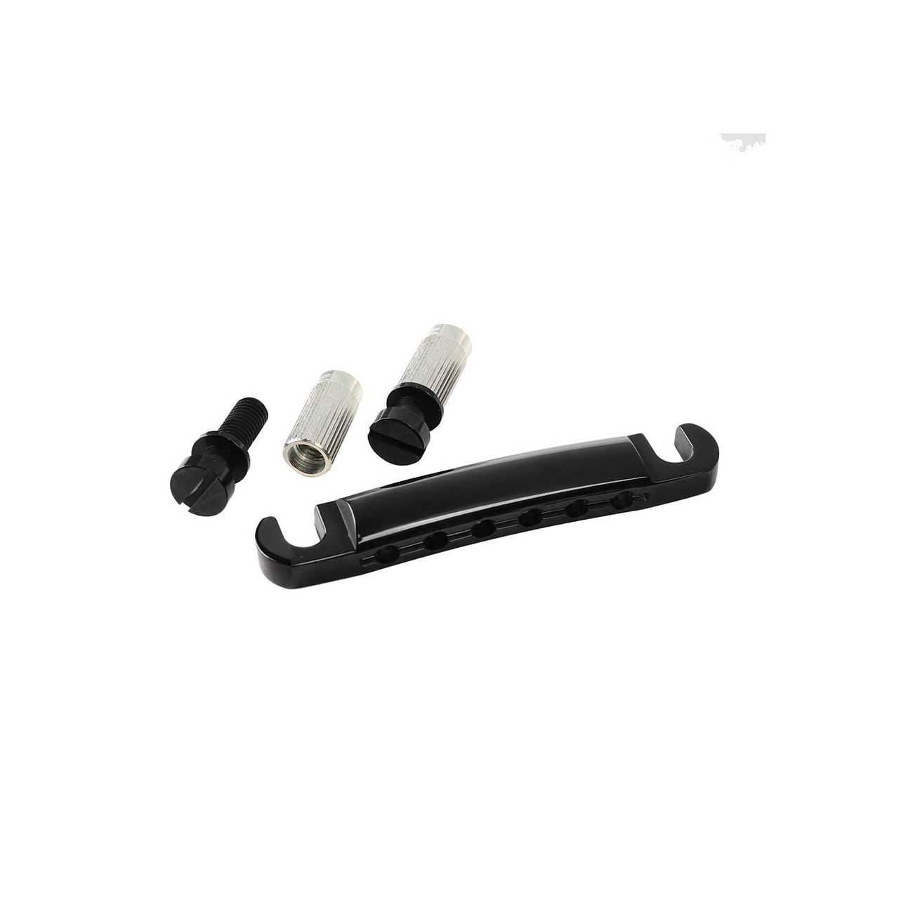 Tailpiece for guitar, LP-model, with studs and anchors, black 