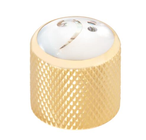 Potentiometer Dome Knob, Bass Clef, Inlay - Gold