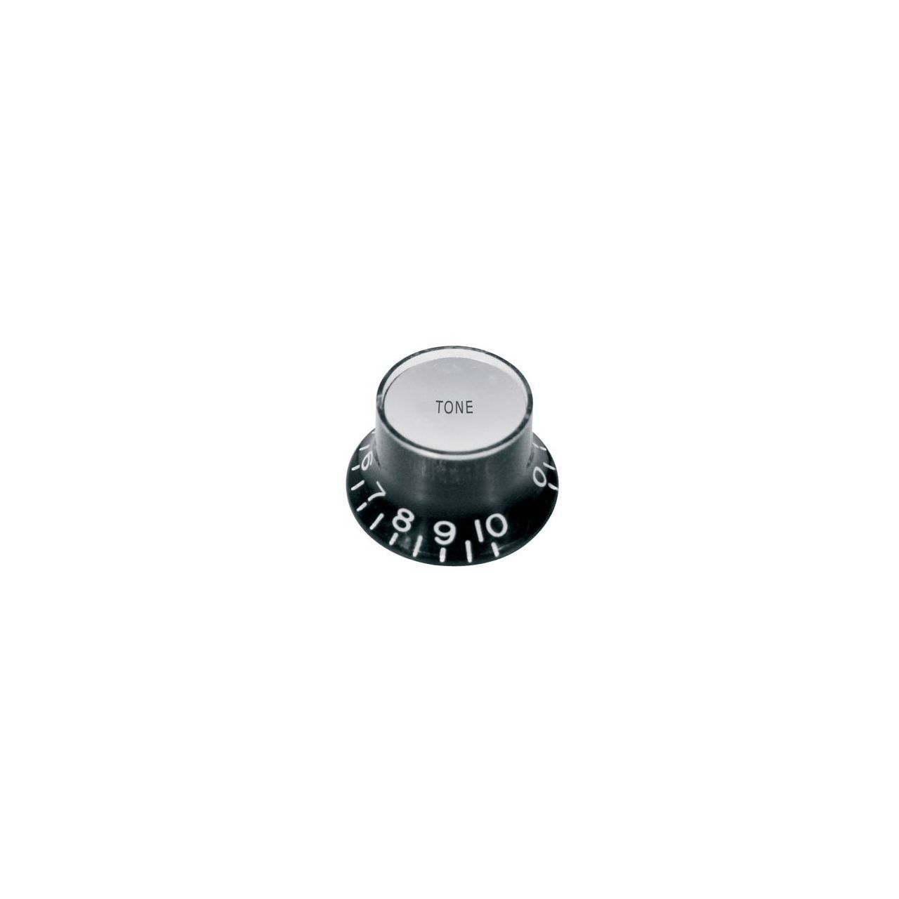 Potiknopf, Bell Knob, SG-style, schwarz mit chrom, Tone 