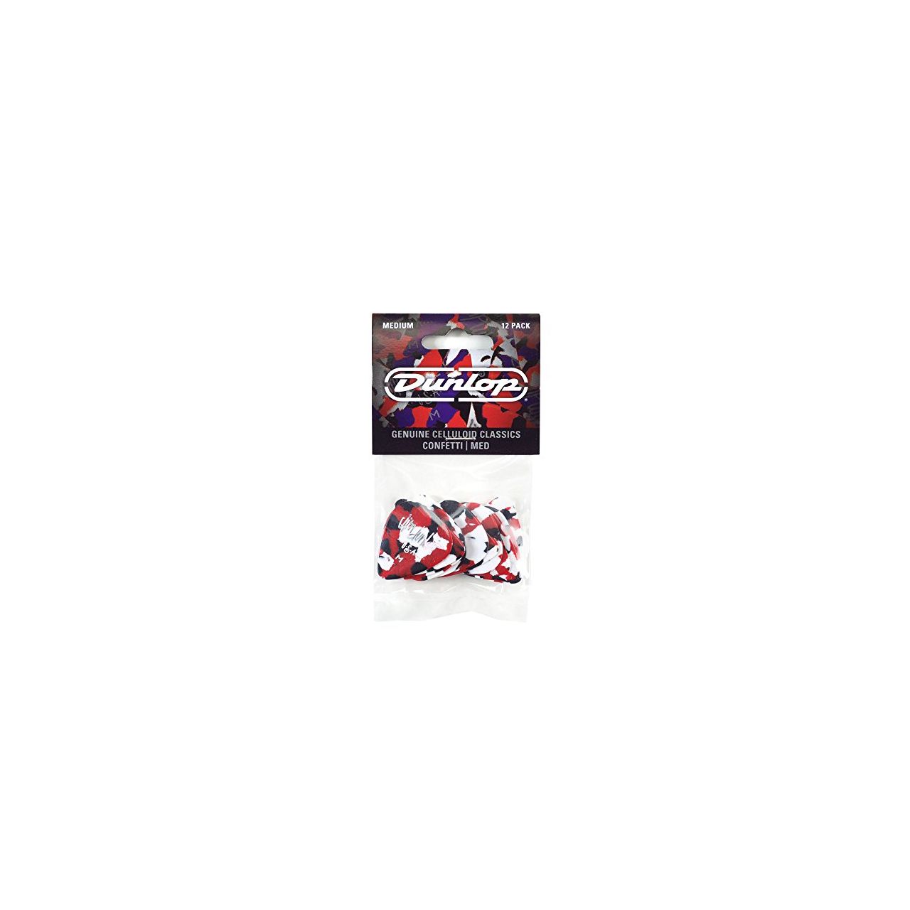 Genuine Celluloid Classic picks 12 Stück Confetti MEDIUM