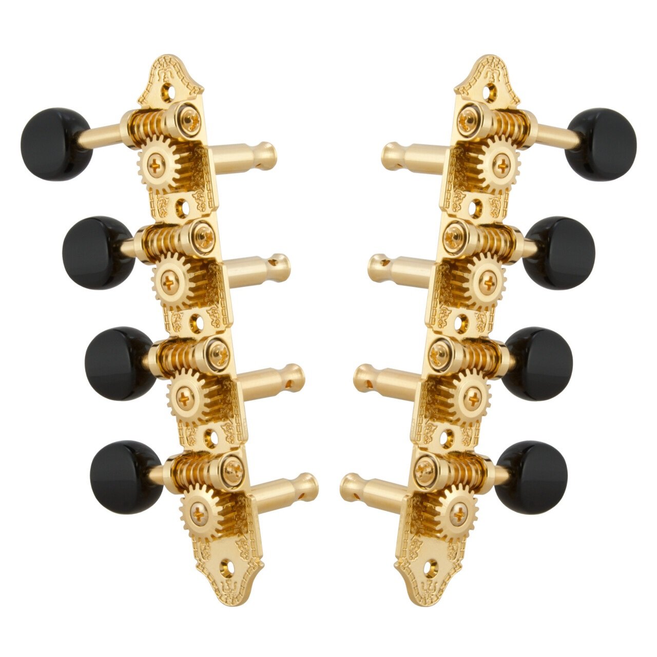 409FGB Professional Mandolin Machines with Black Button - Mandolin Machine Heads, Standard 4 + 4, fo