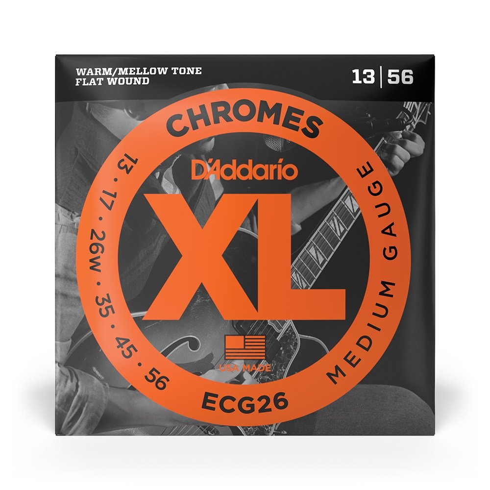 ECG26 Chromes, Flatwound Saiten für E-Gitarre, Medium, 13-56