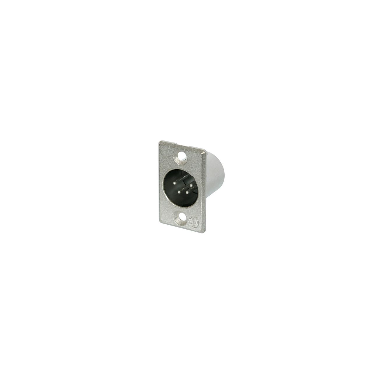 NC4MP - 4 poliger Chassisstecker, Lötanschlüsse, vernickeltes Gehäuse, Silber beschichtete Kontakte