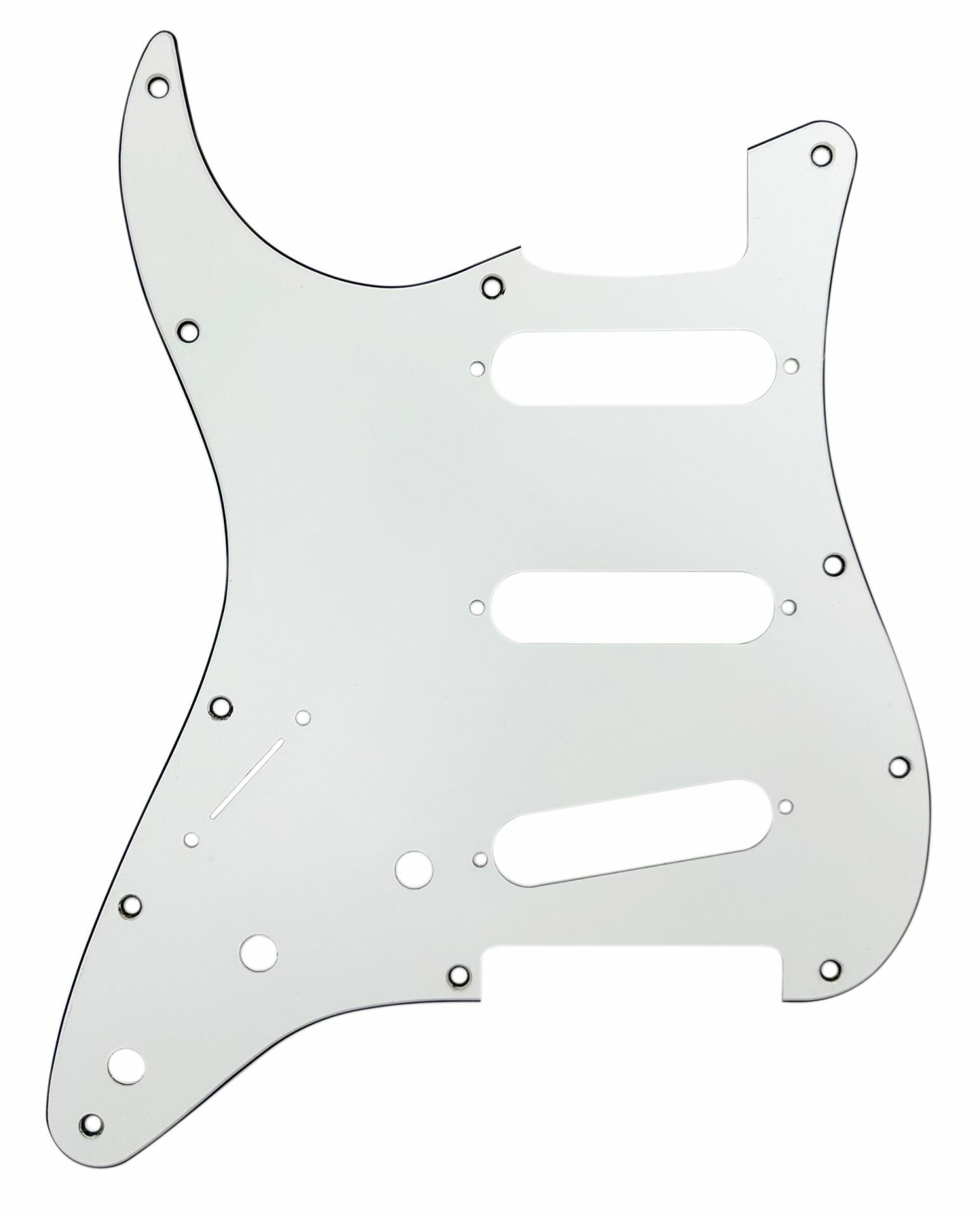 ST-Style SSS Pickguard (DPP ST WBWc SSS LH), White, Lefthand