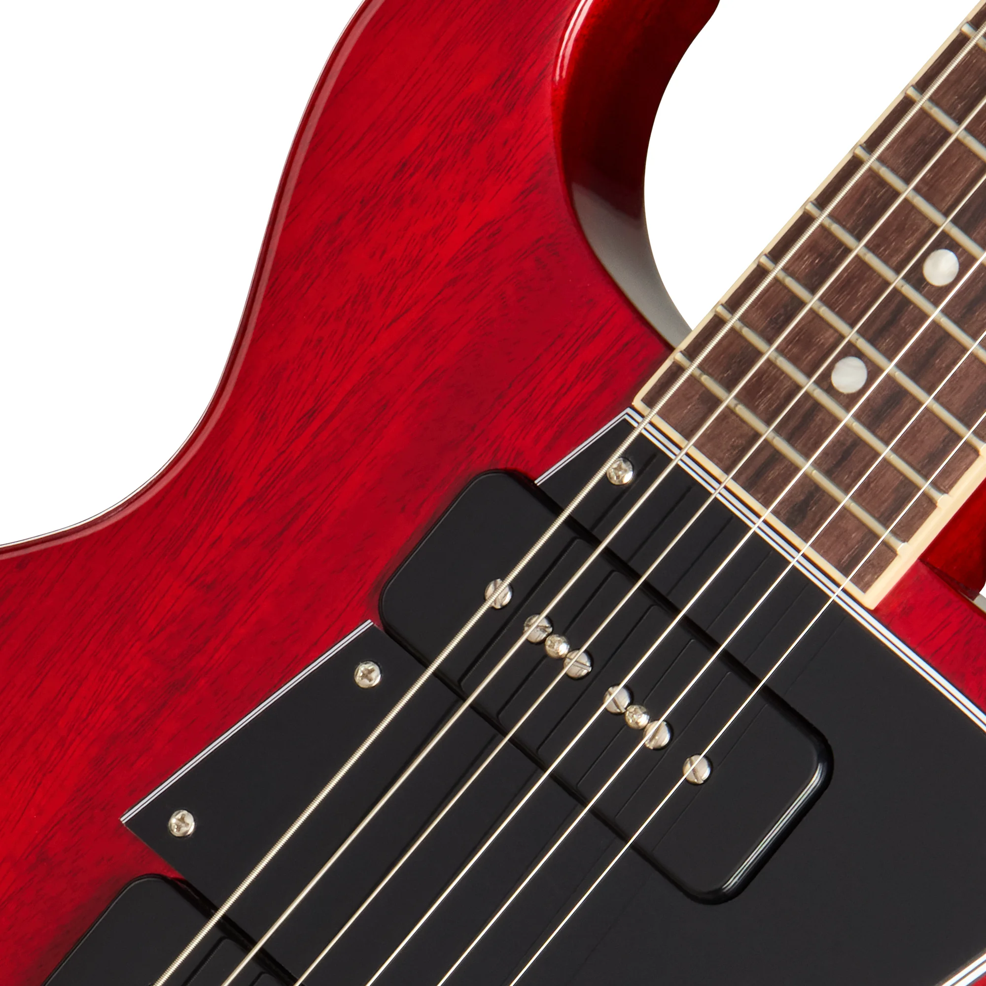 Detailaufnahme der Saiten Gibson Les Paul Special