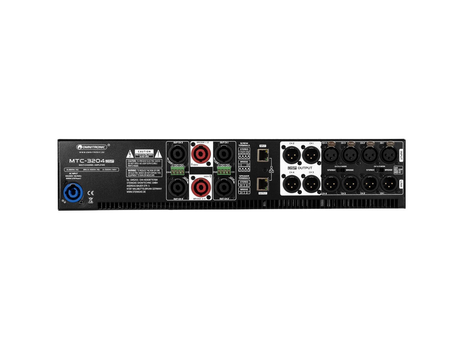 MTC-3204DSP 4-Kanal Endstufe mit DSP