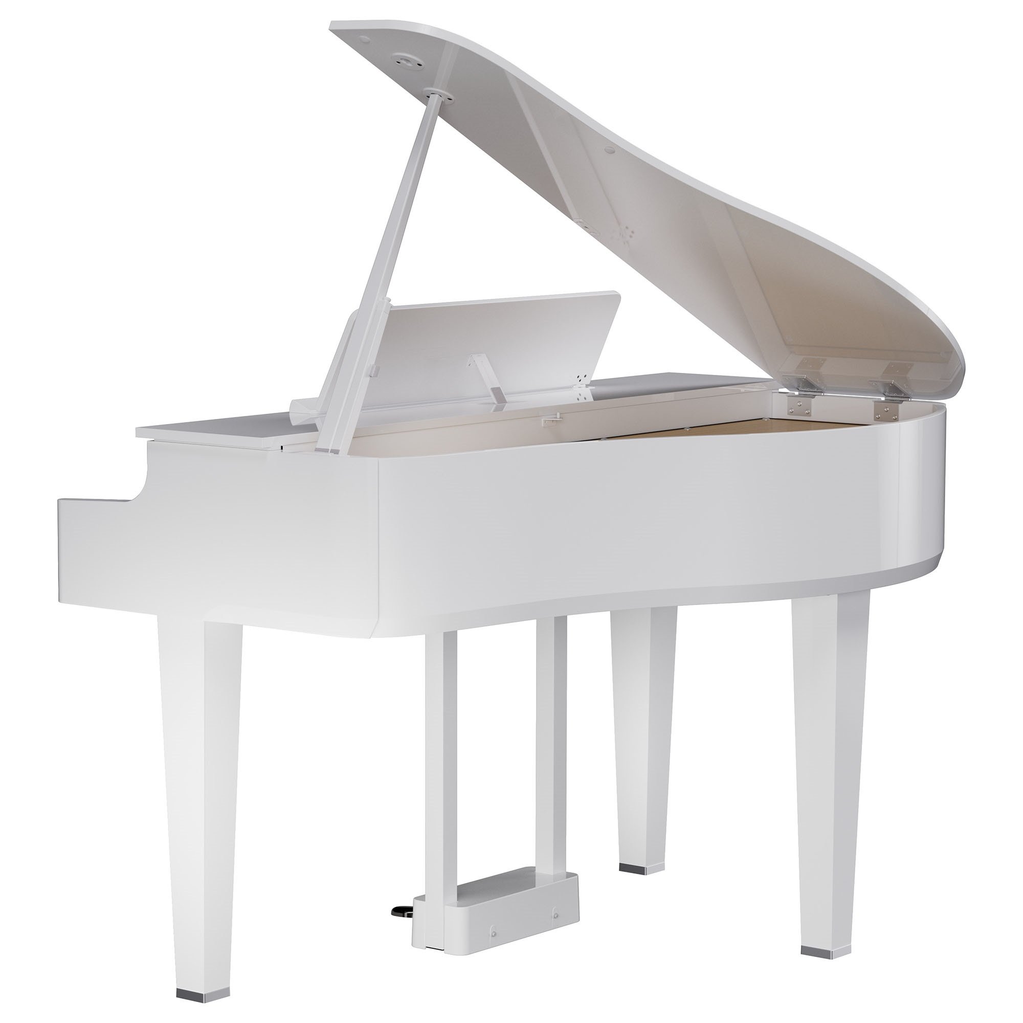 Roland GP-6 PW Digitalflügel – Rückansicht mit geschwungenem Gehäuse