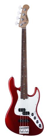 MetroExpress 21-Fret Hybrid P/J Bass, Morado Fingerboard, 4-String - Solid Candy Apple Red Metallic 