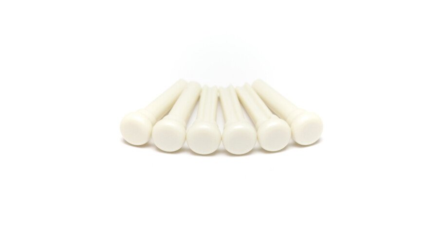 TUSQ PP-4000-00 - Presentation Style Bridge Pins - White - without Inlay