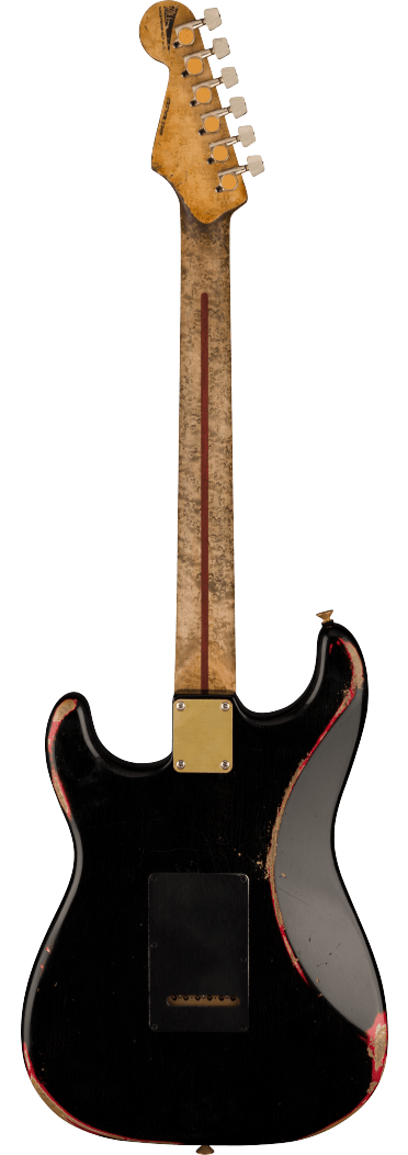 Custom Shop Nirtro Relic Hot Rod Super Stratocaster, Black over Fiesta Red