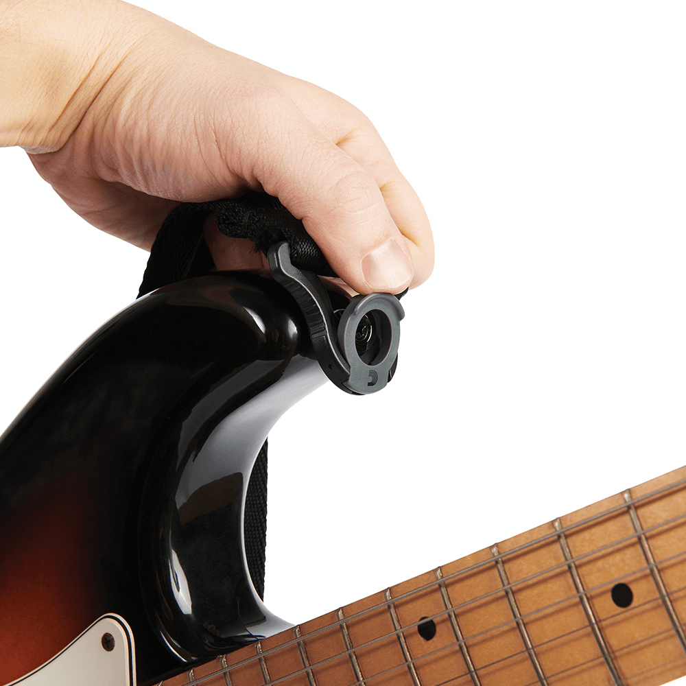 Auto Lock Gitarrengurt, gepolstert, schwarze Geometrien