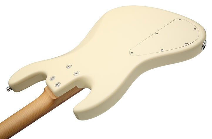 MasterBuilt 21-Fret Standard J/J Bass, Red Alder Body, 4-String - Solid Olympic White High Polish