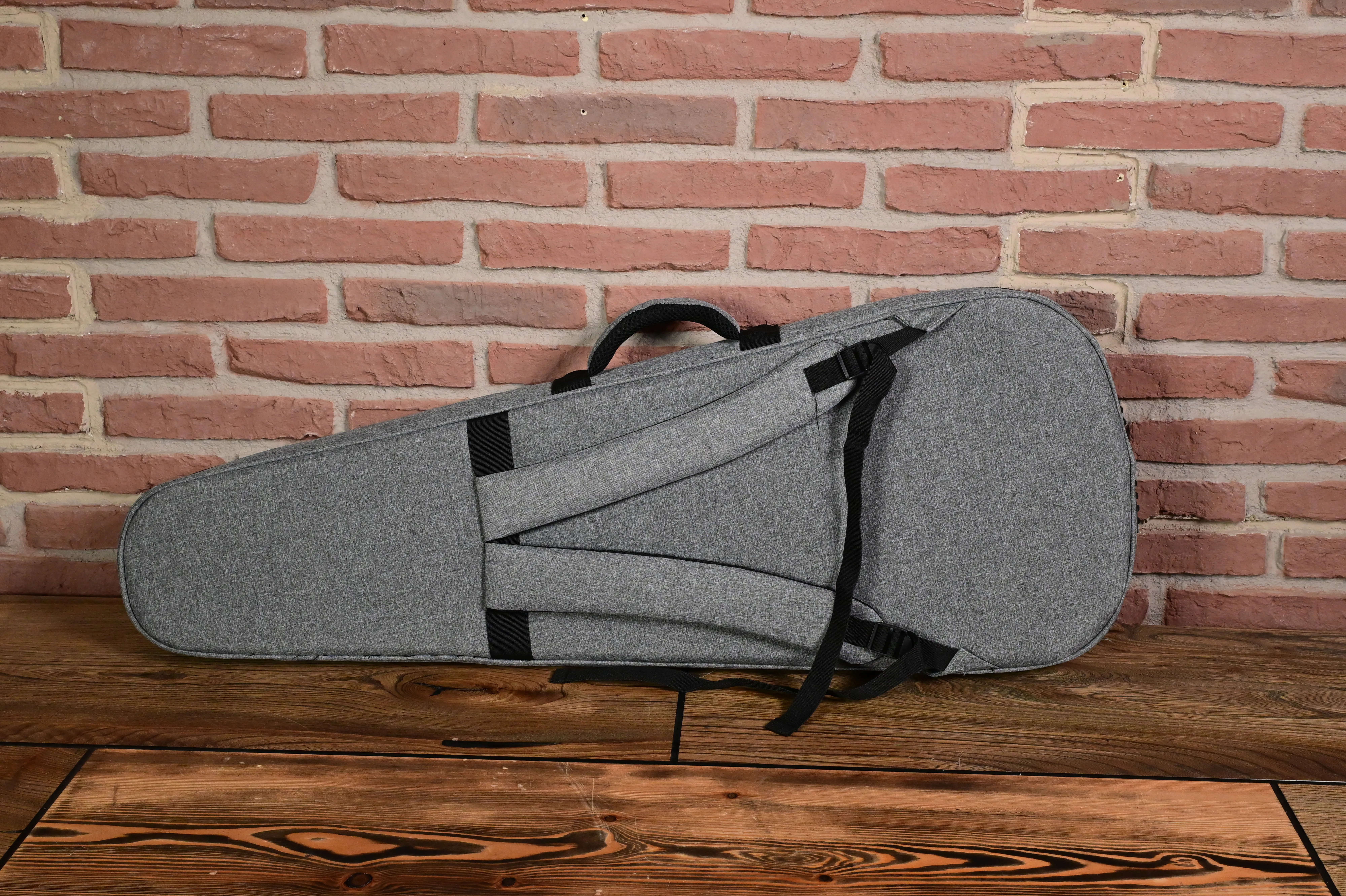 Gitarrentasche, Instrumententasche, gepolstert, grau, Schultergurte