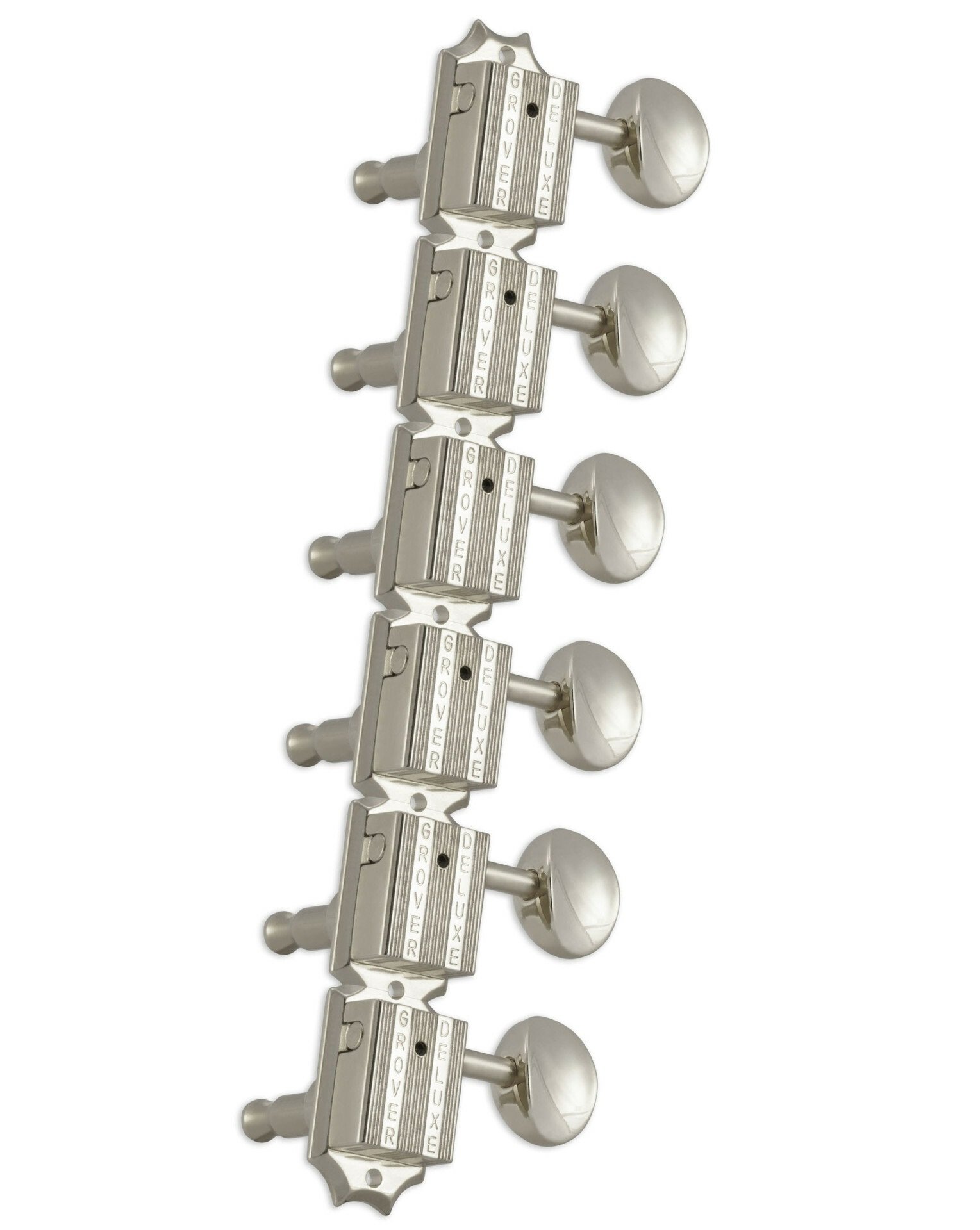136C6 Vintage Deluxe Guitar Machine Heads, 6-in-Line, Bass Side (Left) - Chrome