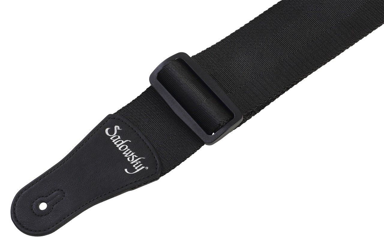 Nylon-Bassgurt - Schwarz, Silber-Prägung