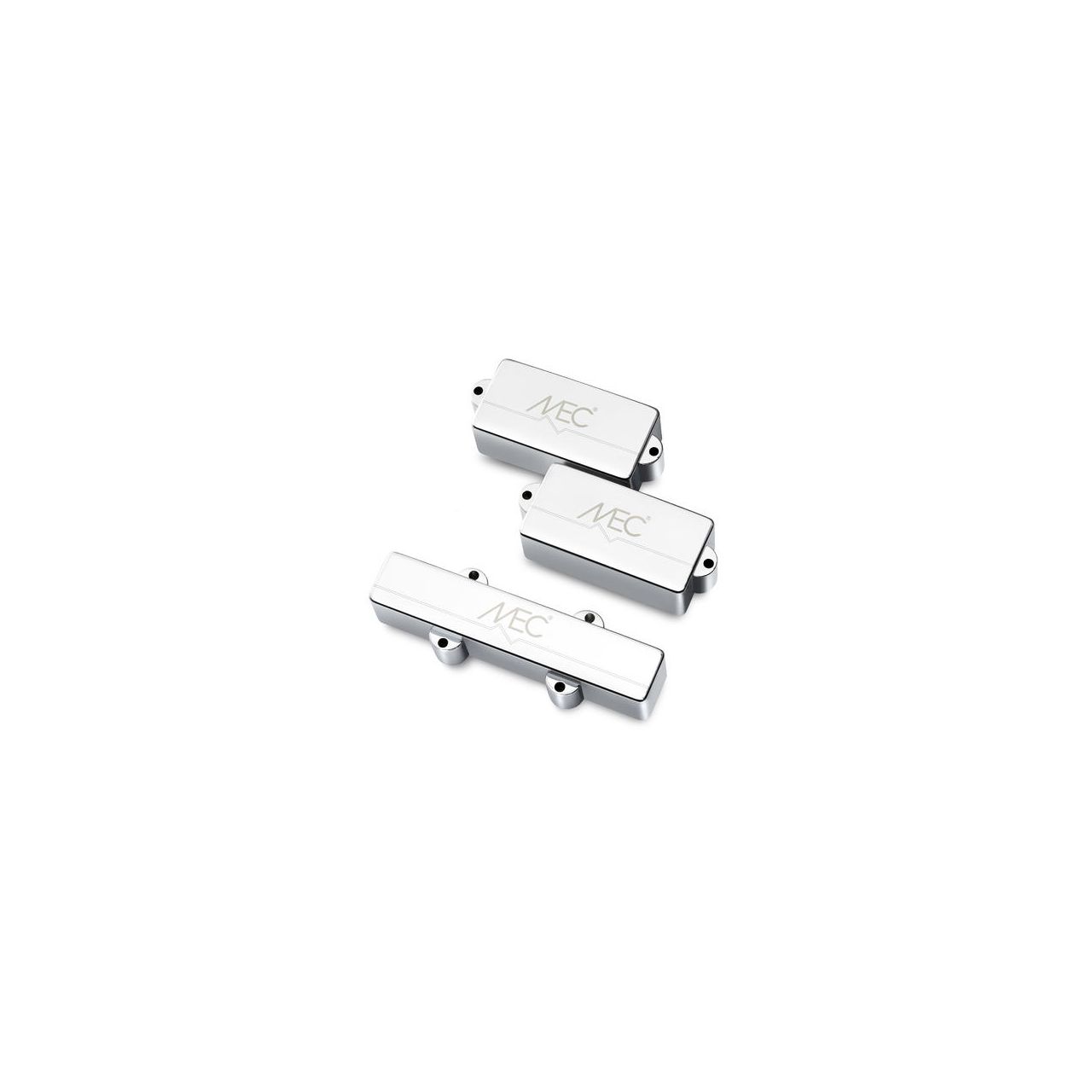 Active Metal Cover P/J-Bass Pickup Set, 4-String - Chrome