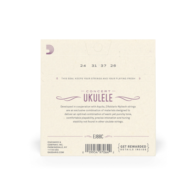 EJ88C Nyltech Ukulele Strings, Concert