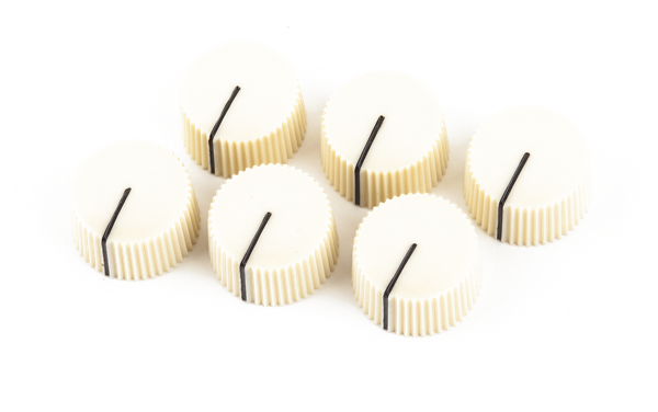 Pure Vintage Cream ''Radio'' Amplifier Knobs (Set of 6)