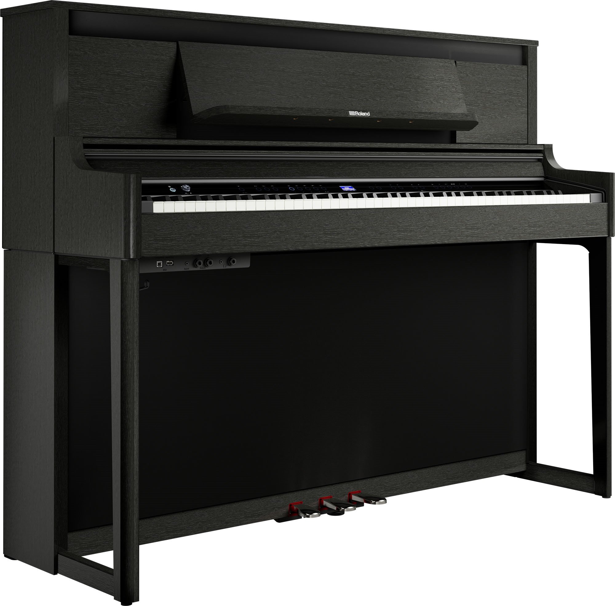 Roland LX-6 CH Digitalpiano – Rückansicht mit Lautsprechersystem und elegantem Gehäuse