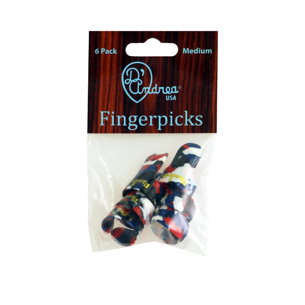 Finger Picks (R6374 MD MLT), 6 pcs Pick Pack, Medium, Multicolored