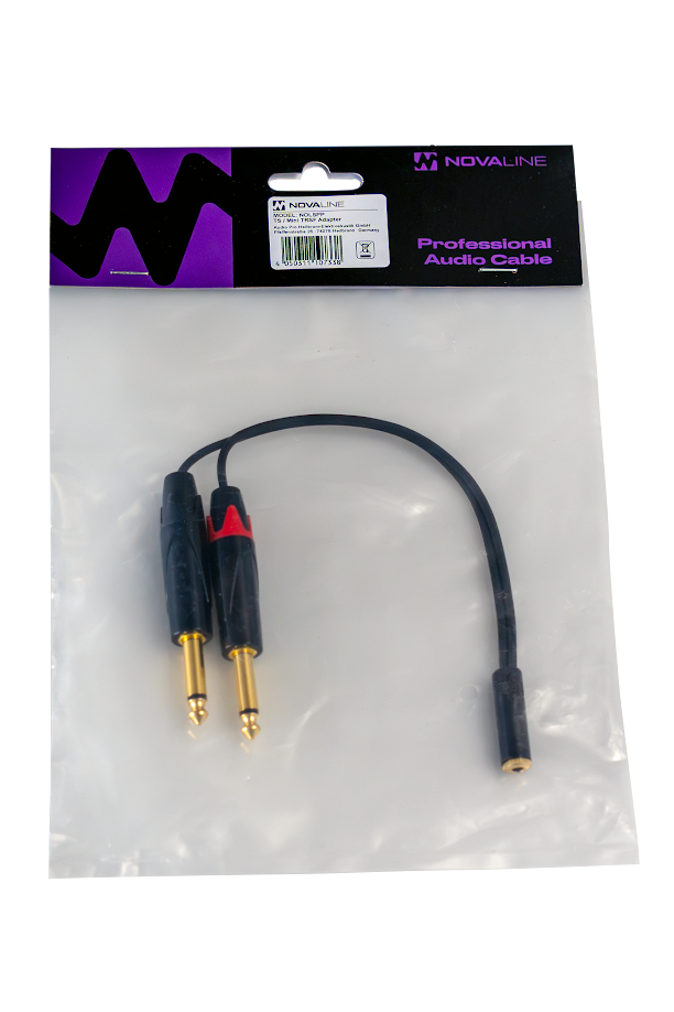 Audioadapterkabel, Schwarz, 2x Klinkenstecker, Klinkenbuchse, Audiozubehör