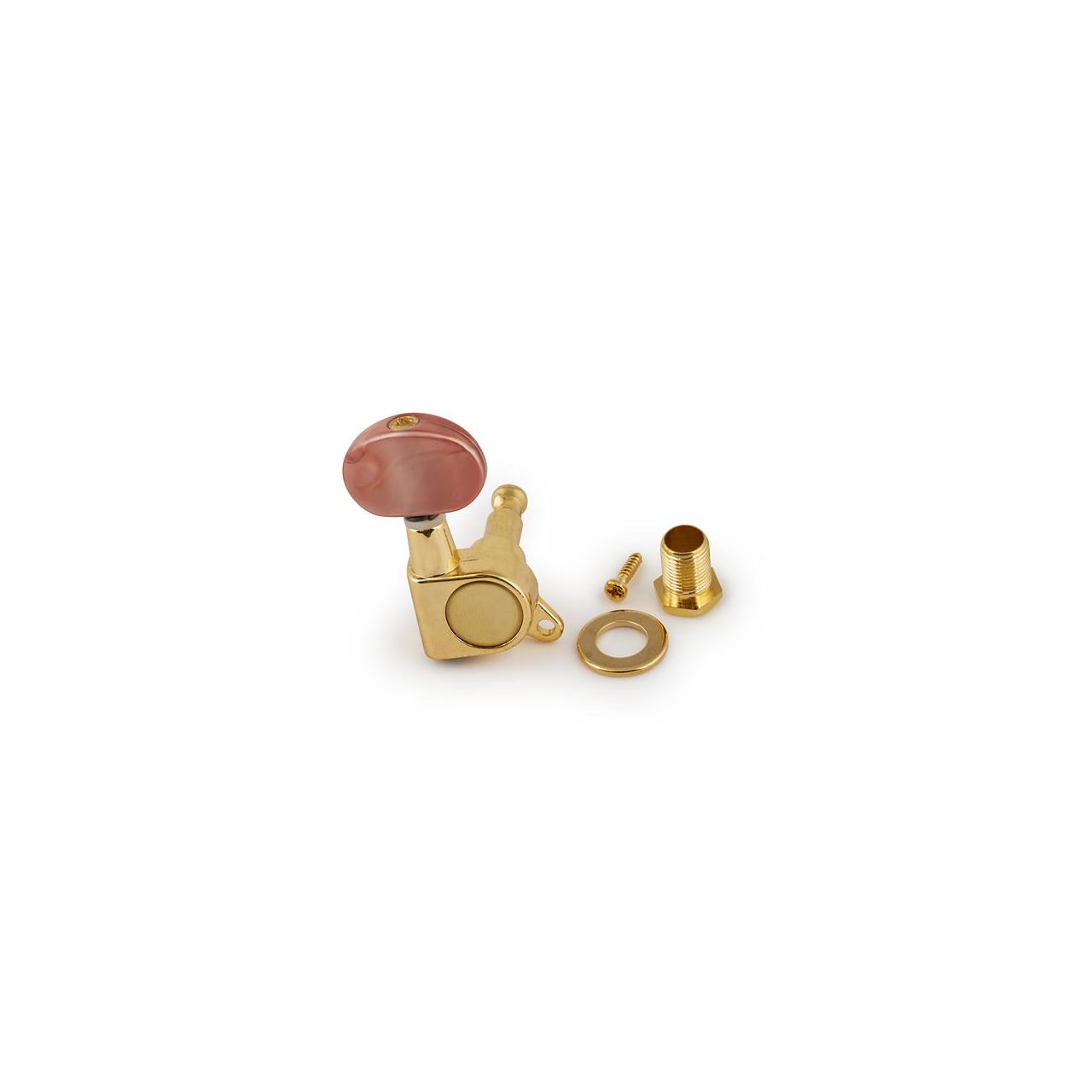 Machine Head, Closed Gear, Pink Knob, Left - Gold 