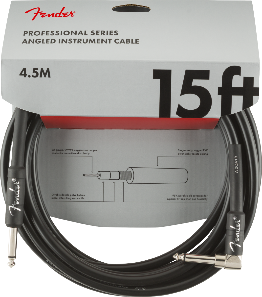 Professional Series Instrument Cables Straight/Angle Black (4,5 m)
