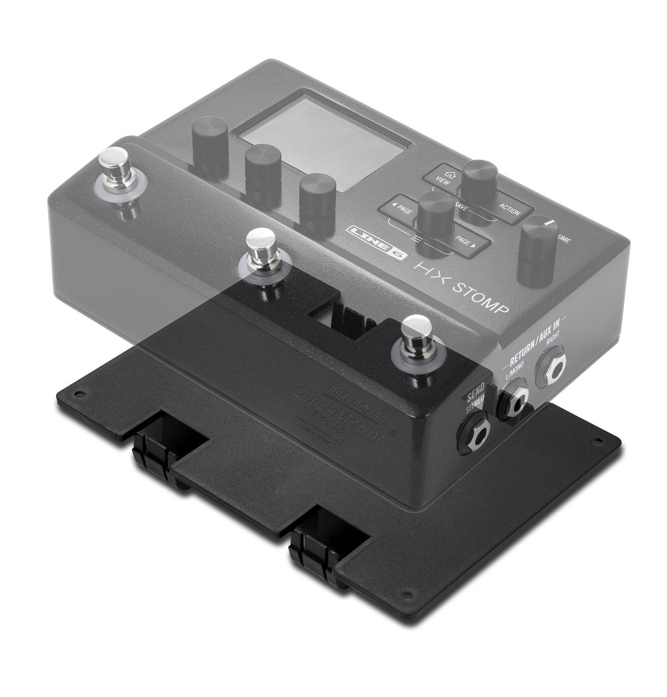 QuickMount Type L6 - Pedal Mounting Plate for LINE6 HX Stomp Pedals 