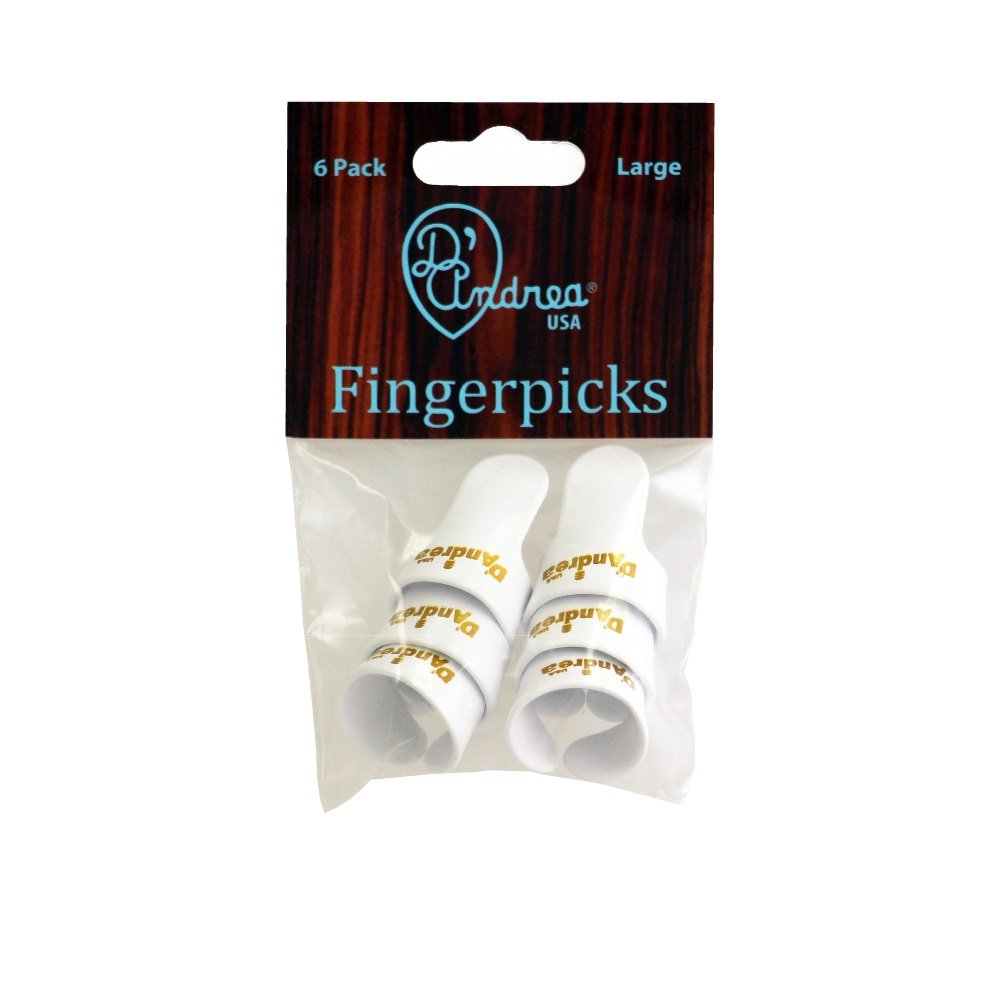 Finger Picks (R6374 LG WHT), 6 pcs Pick Pack, Large, White