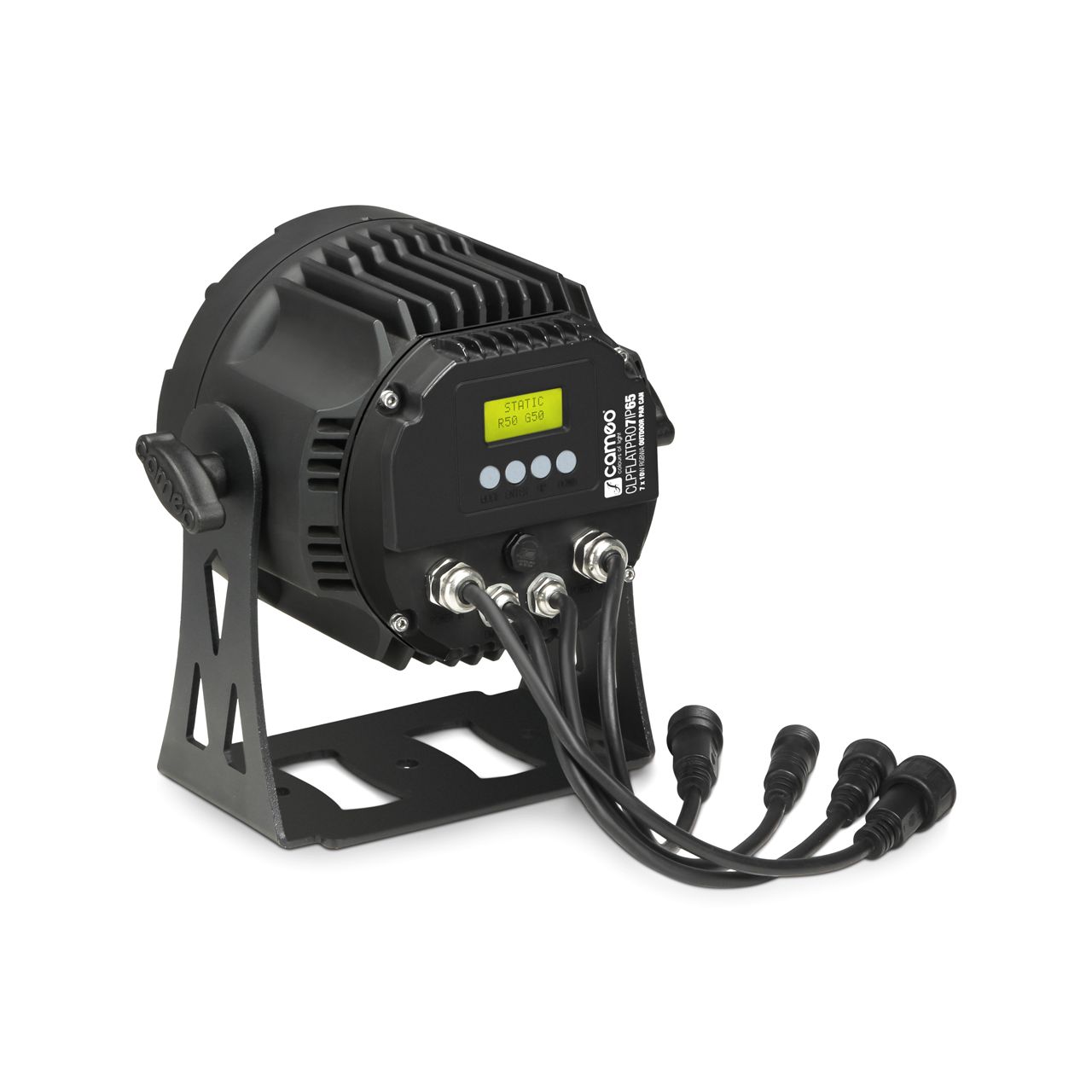 Cameo FLAT PRO 7 IP65 - 7x 10W FLAT LED RGBWA Outdoor PAR Scheinwerfer in schwarzem Gehäuse