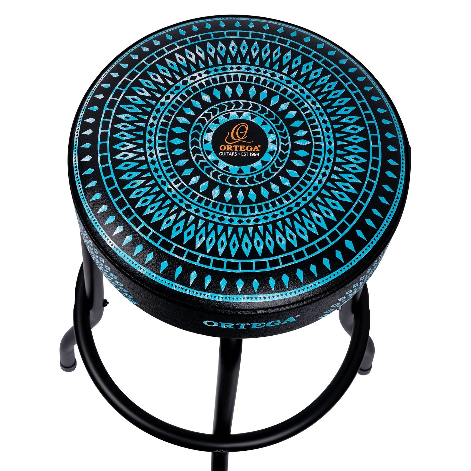 Bar Stool - 30" blaues Kaleidoskop / Black Hardware