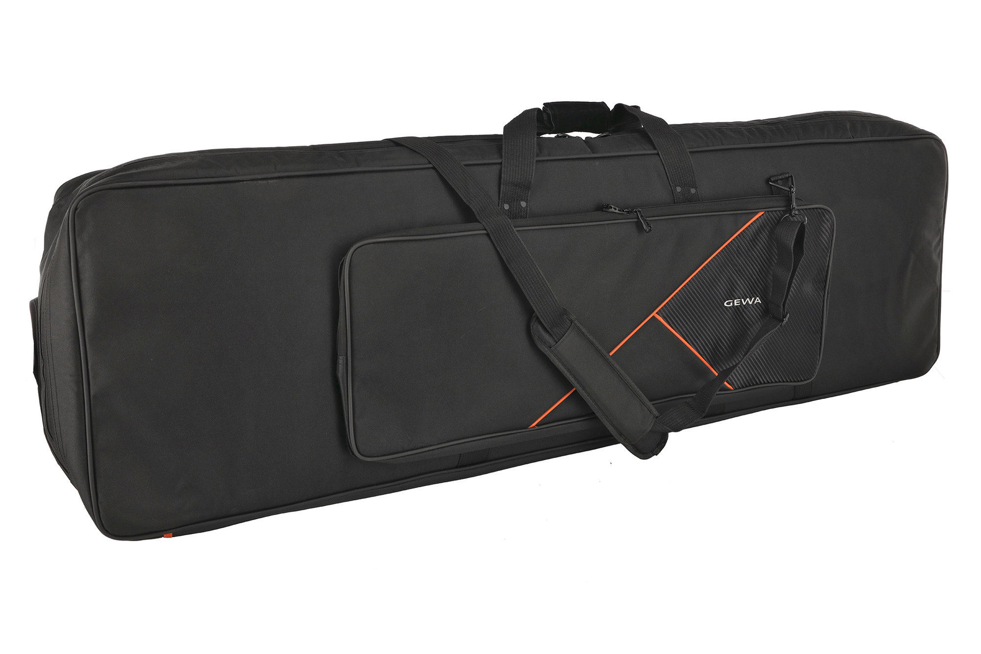 Keyboardtasche, schwarz, Nylon, Schultergurt, Reißverschlussfach