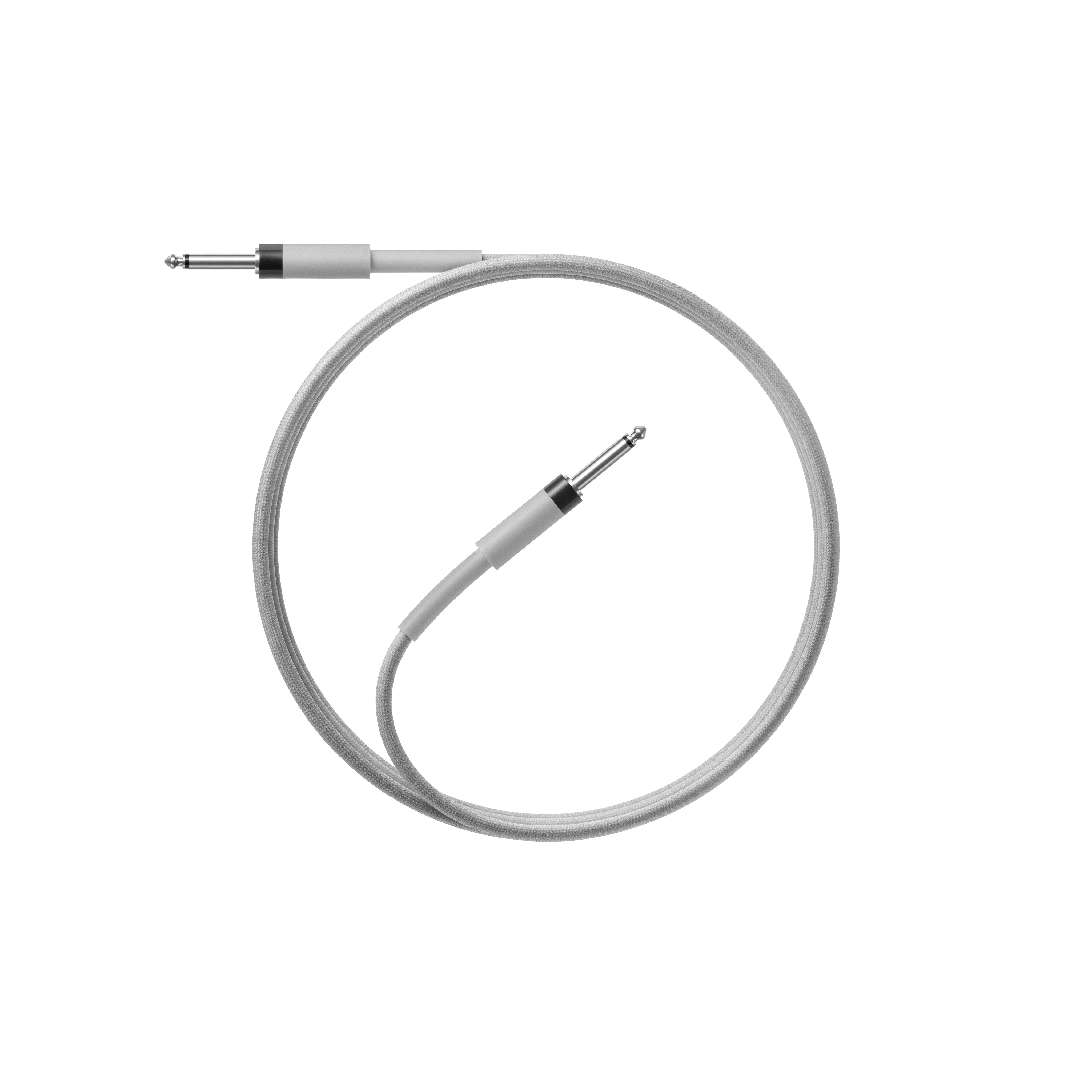 Instrumentenkabel, Klinkenkabel, 6,3-mm-Klinke, Textilummantelung, Grau