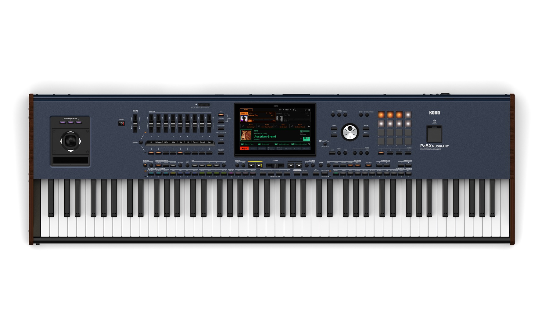 Keyboard-Workstation, 88-Tasten, Touchscreen, Anschlagdynamische Tasten, Holzseitenteile