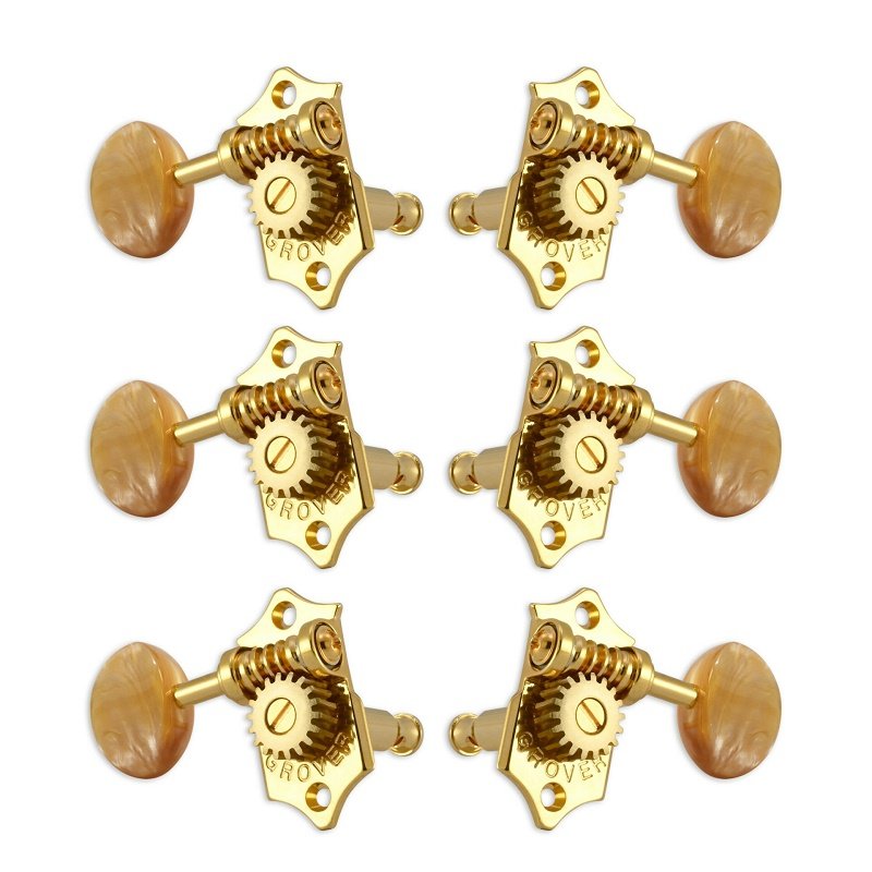 V97-18GAA Sta-Tite Machine Head Acrylic Amber Button Vertical - Gold