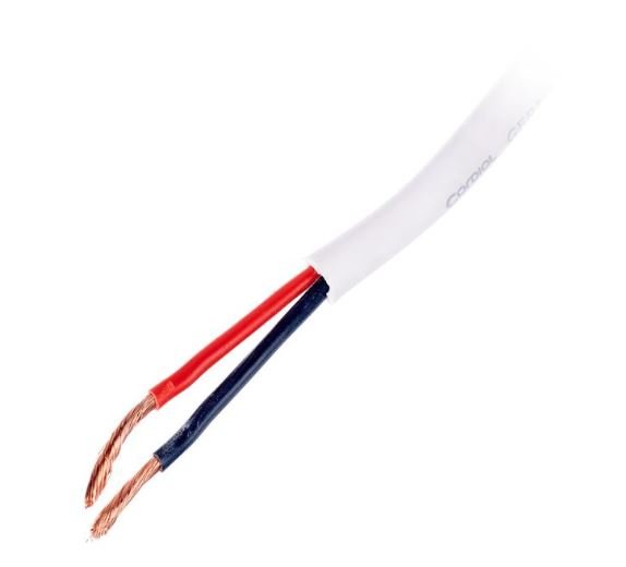 CLS225 WEISS - Lautsprecherkabel Highflex 2 x 2,5 mm² (140x0,15 mm) , Meterware