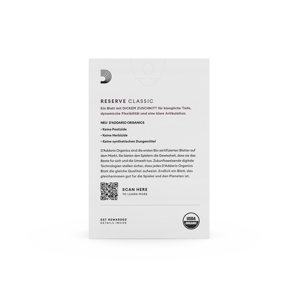 Organic Reserve Classic Blätter für Deutsche Klarinetten, Stärke 3,0, 10er-Packung