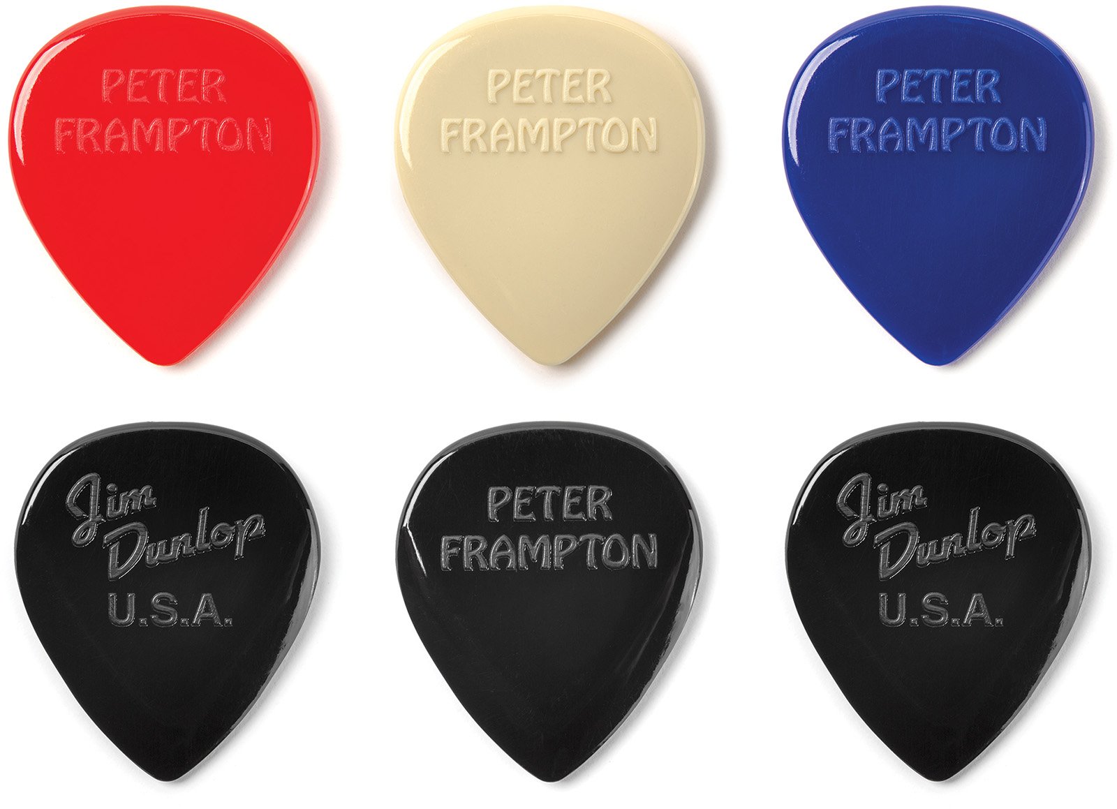 Peter Frampton Vintage Jazz Teardrop Pick 6er-Pack