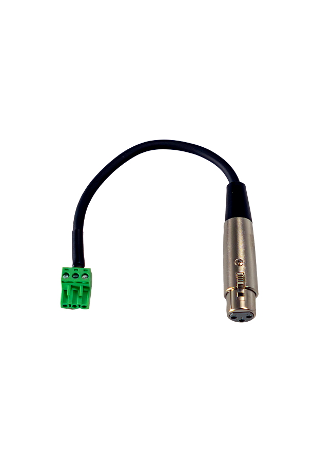 XLR-Adapterkabel, 3-poliger XLR-Stecker, Schraubklemme, schwarzes Kabel, grüner Anschluss