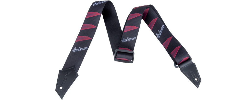 Strap with Headstock Pattern, Black/Red 